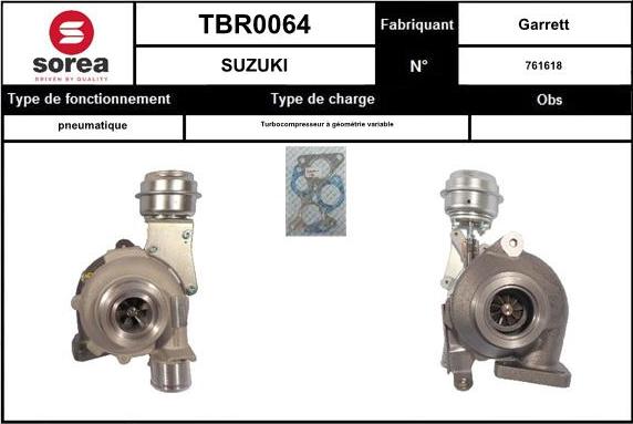 SNRA TBR0064 - Turbocompressore, Sovralimentazione autozon.pro