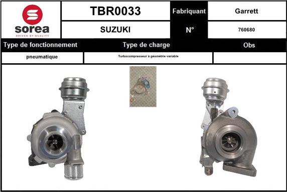 SNRA TBR0033 - Turbocompressore, Sovralimentazione autozon.pro