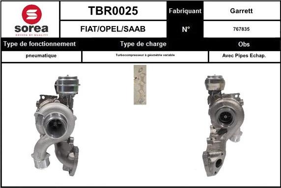 SNRA TBR0025 - Turbocompressore, Sovralimentazione autozon.pro