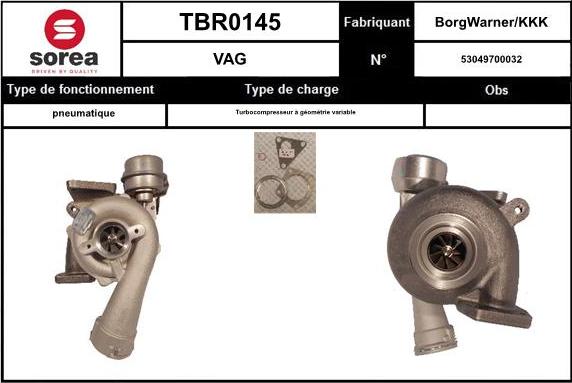 SNRA TBR0145 - Turbocompressore, Sovralimentazione autozon.pro