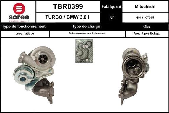 SNRA TBR0399 - Turbocompressore, Sovralimentazione autozon.pro