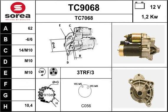 SNRA TC9068 - Motorino d'avviamento autozon.pro