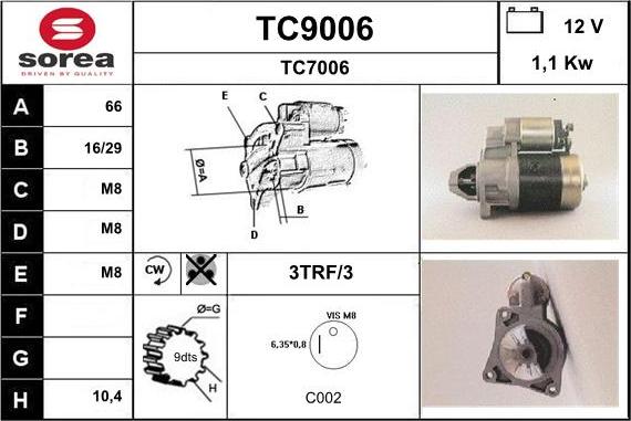 SNRA TC9006 - Motorino d'avviamento autozon.pro