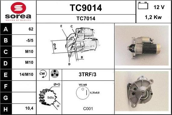 SNRA TC9014 - Motorino d'avviamento autozon.pro