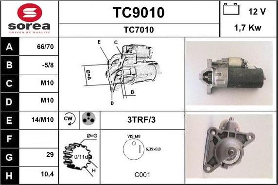 SNRA TC9010 - Motorino d'avviamento autozon.pro