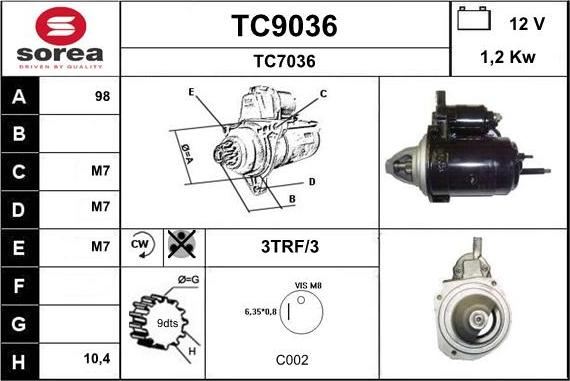 SNRA TC9036 - Motorino d'avviamento autozon.pro