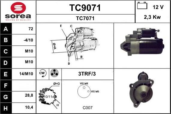 SNRA TC9071 - Motorino d'avviamento autozon.pro