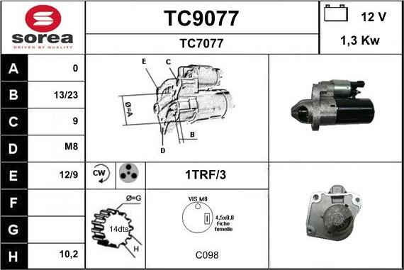 SNRA TC9077 - Motorino d'avviamento autozon.pro