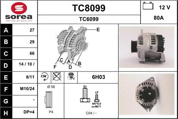 SNRA TC8099 - Alternatore autozon.pro