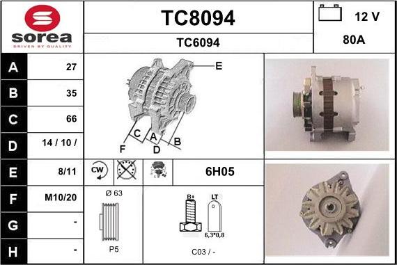 SNRA TC8094 - Alternatore autozon.pro