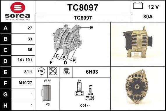 SNRA TC8097 - Alternatore autozon.pro