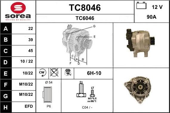 SNRA TC8046 - Alternatore autozon.pro