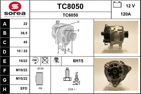 SNRA TC8050 - Alternatore autozon.pro