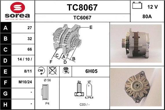 SNRA TC8067 - Alternatore autozon.pro