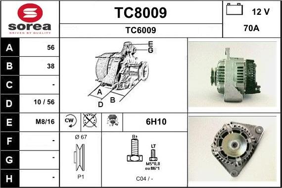 SNRA TC8009 - Alternatore autozon.pro