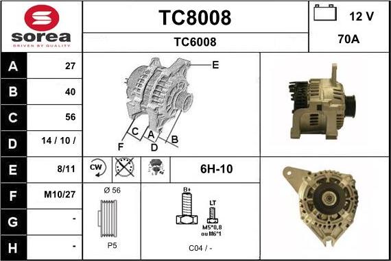 SNRA TC8008 - Alternatore autozon.pro