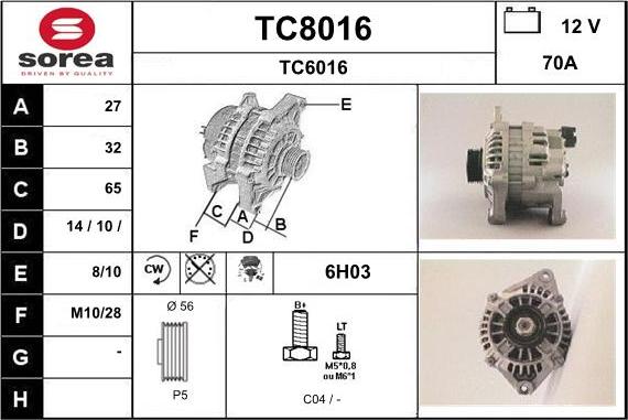 SNRA TC8016 - Alternatore autozon.pro