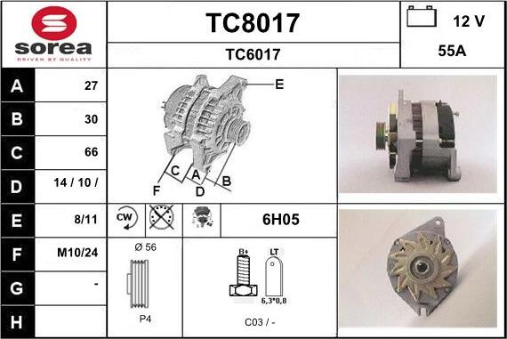 SNRA TC8017 - Alternatore autozon.pro