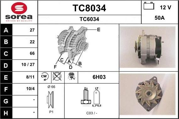 SNRA TC8034 - Alternatore autozon.pro