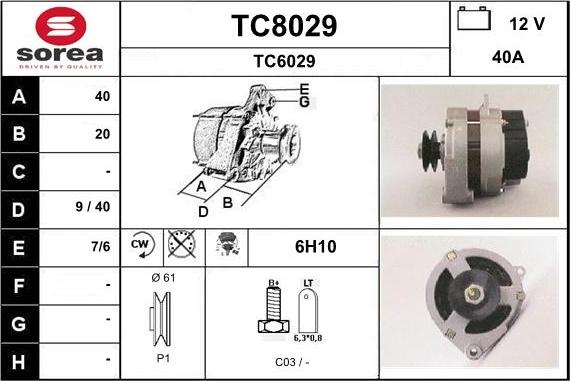 SNRA TC8029 - Alternatore autozon.pro