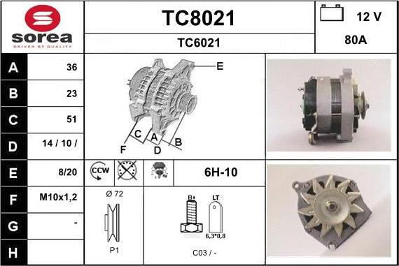 SNRA TC8021 - Alternatore autozon.pro