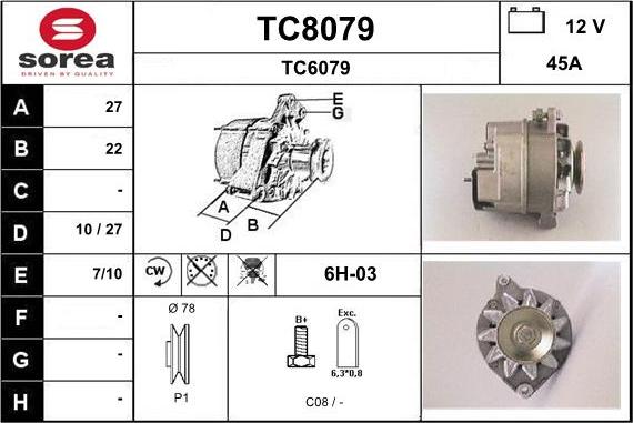 SNRA TC8079 - Alternatore autozon.pro