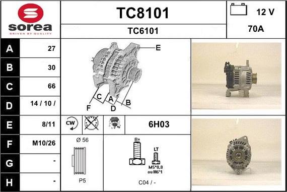 SNRA TC8101 - Alternatore autozon.pro