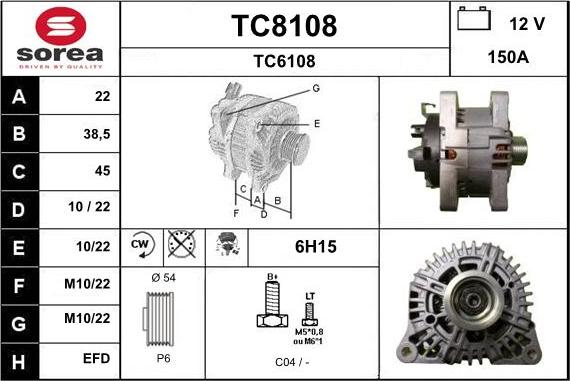 SNRA TC8108 - Alternatore autozon.pro