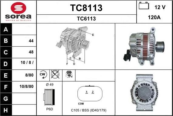 SNRA TC8113 - Alternatore autozon.pro