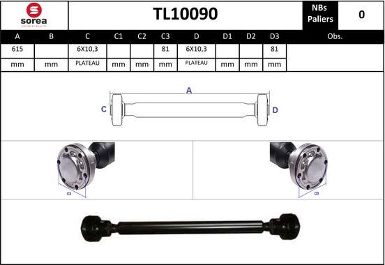 SNRA TL10090 - Albero cardanico, Trasmissione al ponte autozon.pro