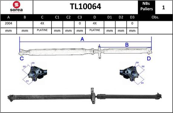 SNRA TL10064 - Albero cardanico, Trasmissione al ponte autozon.pro