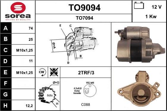 SNRA TO9094 - Motorino d'avviamento autozon.pro