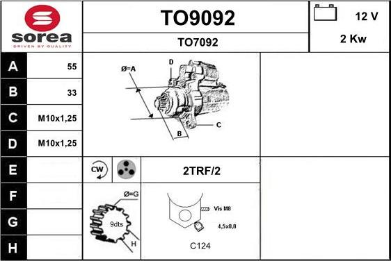 SNRA TO9092 - Motorino d'avviamento autozon.pro