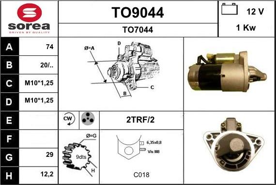 SNRA TO9044 - Motorino d'avviamento autozon.pro