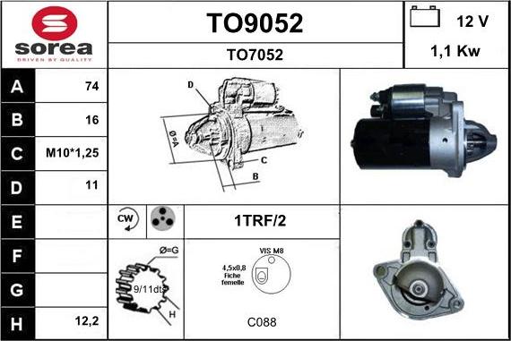 SNRA TO9052 - Motorino d'avviamento autozon.pro