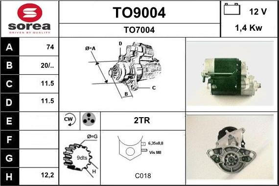 SNRA TO9004 - Motorino d'avviamento autozon.pro