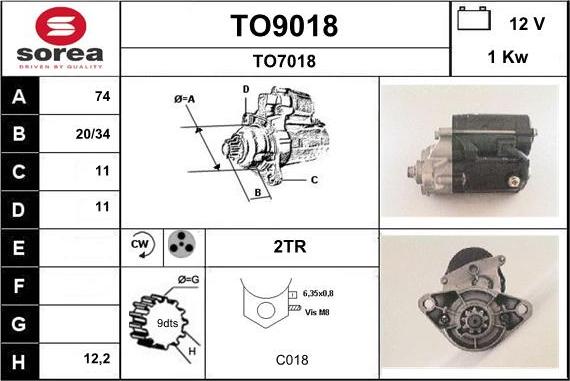 SNRA TO9018 - Motorino d'avviamento autozon.pro