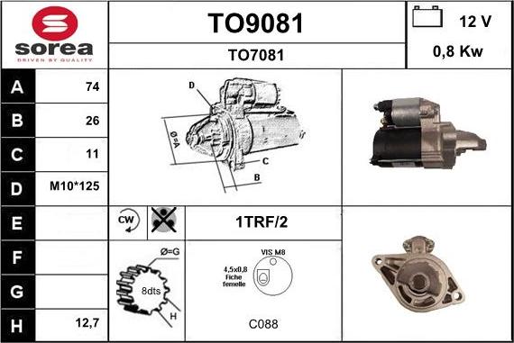 SNRA TO9081 - Motorino d'avviamento autozon.pro