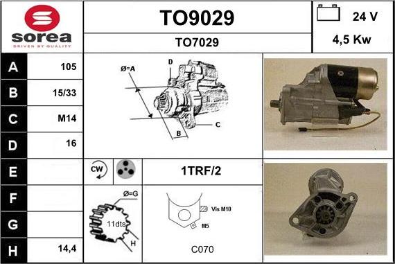 SNRA TO9029 - Motorino d'avviamento autozon.pro