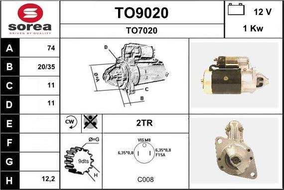 SNRA TO9020 - Motorino d'avviamento autozon.pro