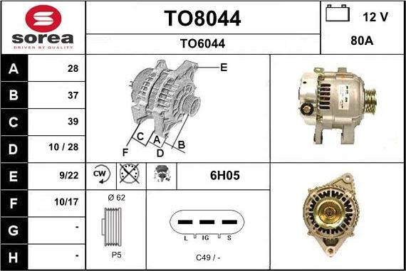 SNRA TO8044 - Alternatore autozon.pro