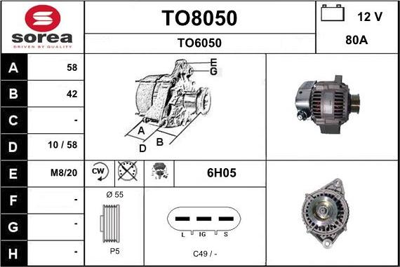 SNRA TO8050 - Alternatore autozon.pro