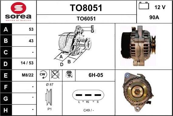 SNRA TO8051 - Alternatore autozon.pro