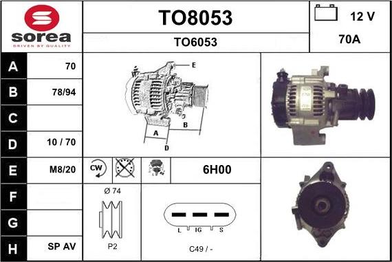 SNRA TO8053 - Alternatore autozon.pro