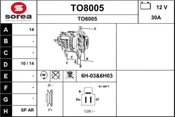 SNRA TO8005 - Alternatore autozon.pro