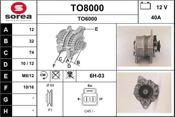 SNRA TO8000 - Alternatore autozon.pro