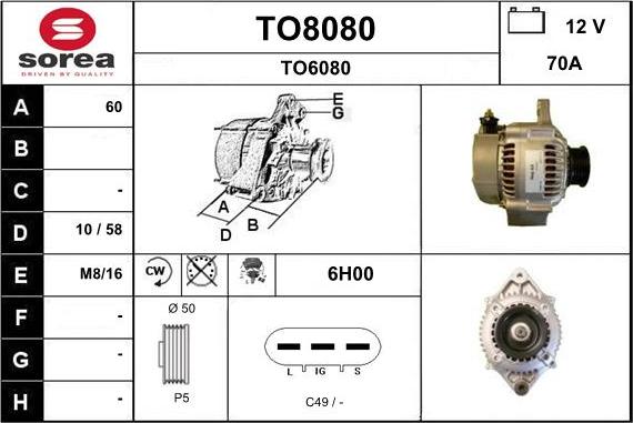 SNRA TO8080 - Alternatore autozon.pro