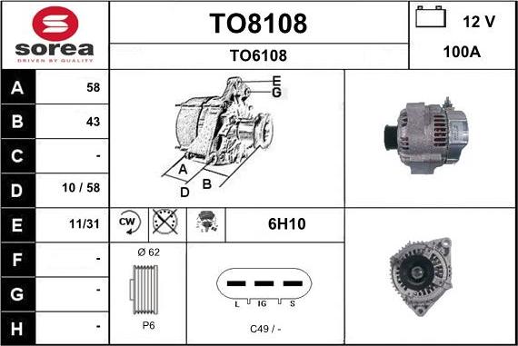 SNRA TO8108 - Alternatore autozon.pro