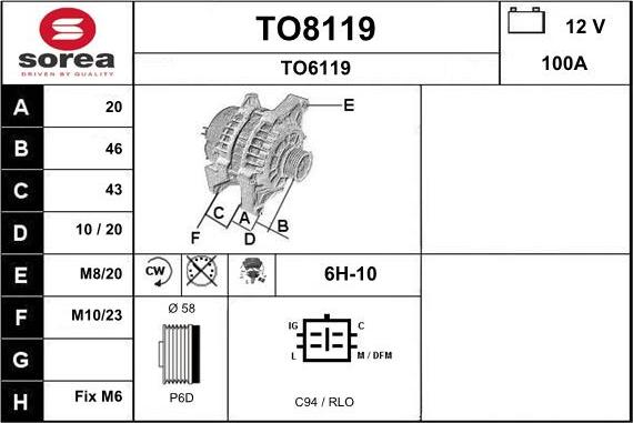 SNRA TO8119 - Alternatore autozon.pro