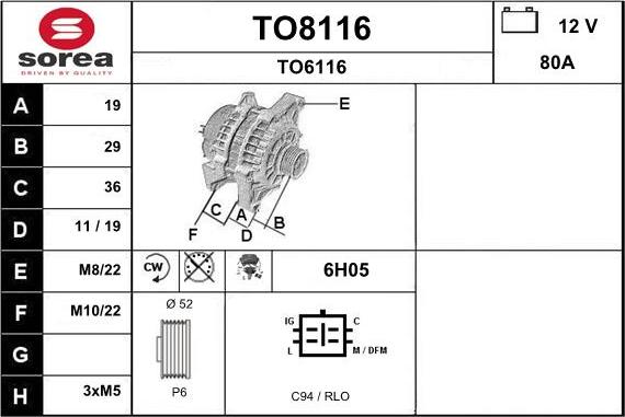 SNRA TO8116 - Alternatore autozon.pro